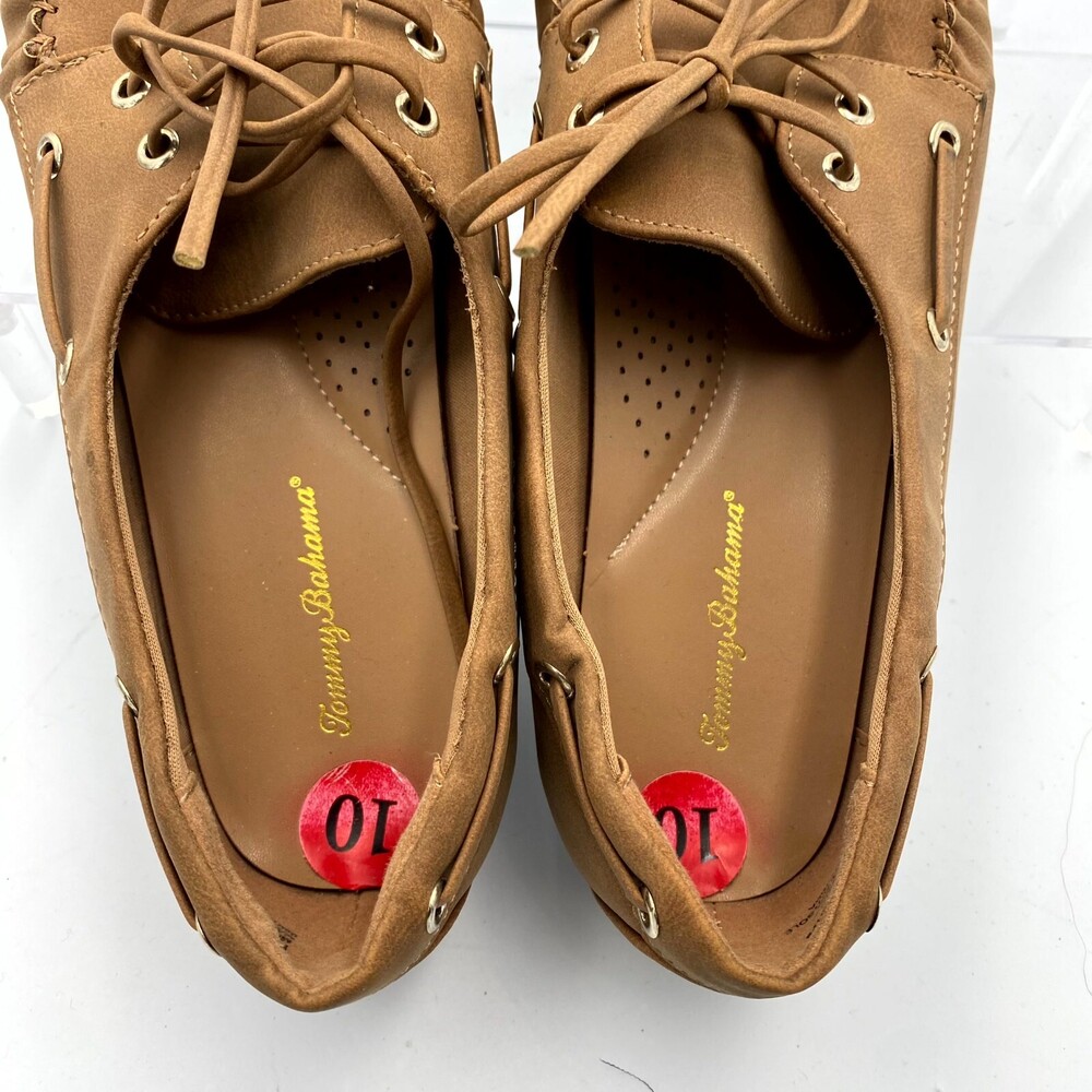 Tommy Bahama Nahara Women's US 10 M Flat Loafers Brown Leather Casual Boat Shoes - Picture 5 of 10